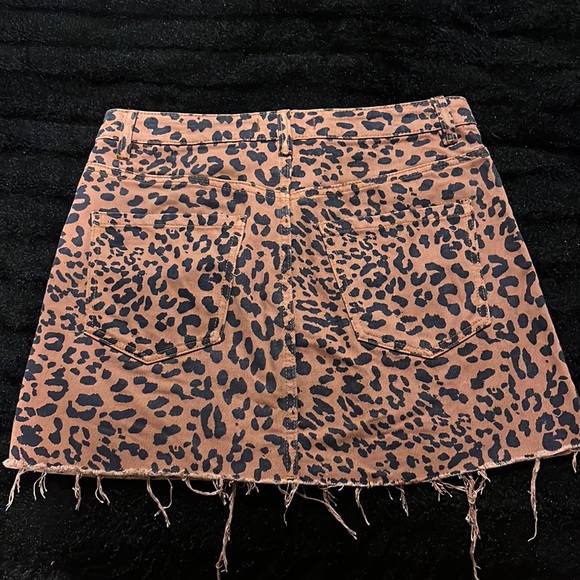 Free People leopard denim skirt - Picture 2 of 2